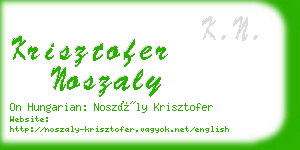 krisztofer noszaly business card